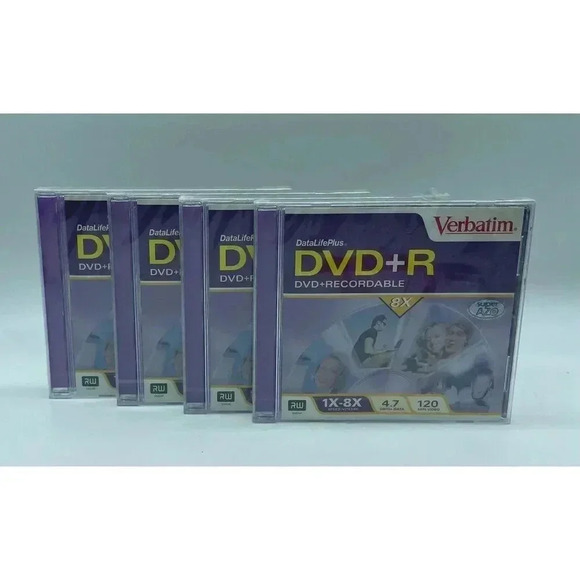 Verbatim DVR+R Recordable 4.7GB 8X-Speed Lot Of 4 Brand New Sealed See Notes - Picture 1 of 3